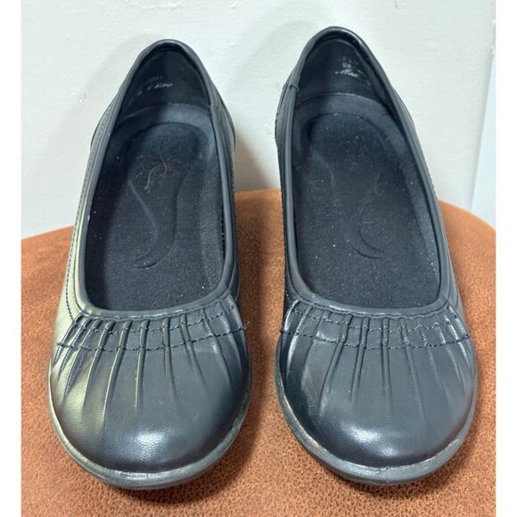 WOMENS COMFORT SLIP ON BLACK CASUAL EVERYDAY SHOES SIZE 8.5M LIGHTWEIGHT - Picture 4 of 9